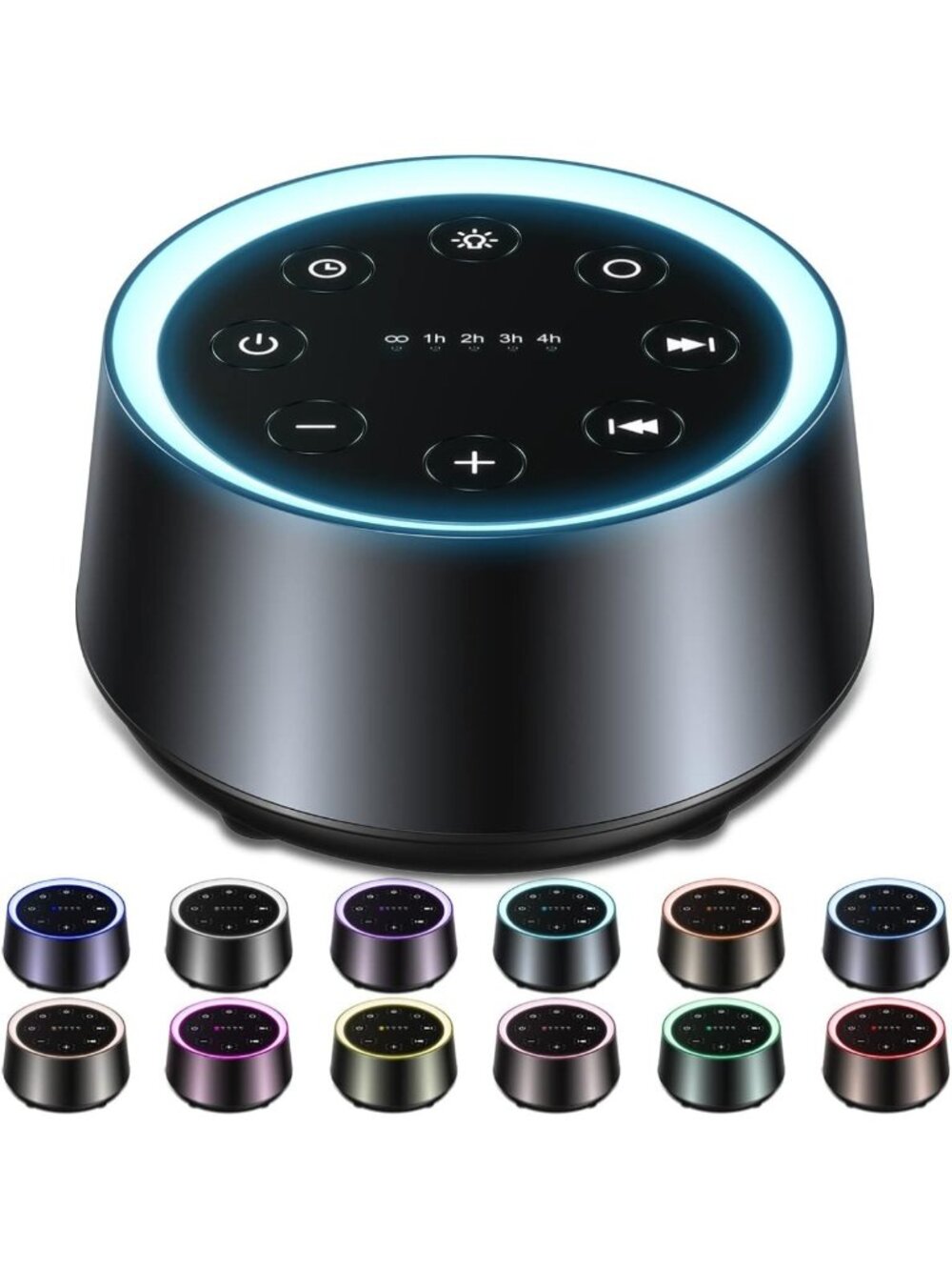 Soothing Sleep Sound Machine with 30 Sounds, Adjustable Night Light & Timers